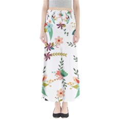 Floral Backdrop Pattern Flower Full Length Maxi Skirt by Ravend