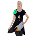 Planet Rocket Space Stars Short Sleeve Side Drop Tunic View1