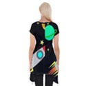 Planet Rocket Space Stars Short Sleeve Side Drop Tunic View2