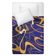 Squiggly Lines Blue Ombre Duvet Cover Double Side (single Size) by Ravend