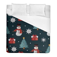 Snowmen Christmas Trees Duvet Cover (full/ Double Size) by Ravend