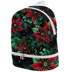 Flower Floral Pattern Christmas Zip Bottom Backpack by Ravend