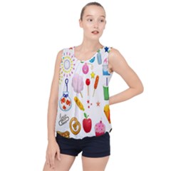 Summer Fair Food Goldfish Bubble Hem Chiffon Tank Top by Ravend