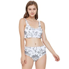 Set Chalk Out Scribble Collection Frilly Bikini Set by Ravend