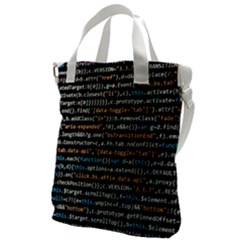 Close Up Code Coding Computer Canvas Messenger Bag by Amaryn4rt