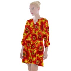 Gerbera Flowers Blossom Bloom Open Neck Shift Dress by Amaryn4rt