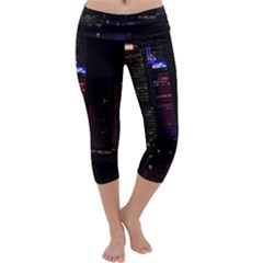 Hong Kong China Asia Skyscraper Capri Yoga Leggings by Amaryn4rt