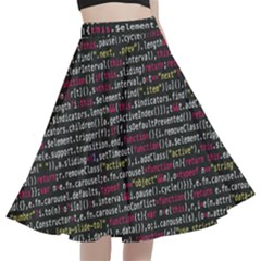 Full Frame Shot Of Abstract Pattern A-line Full Circle Midi Skirt With Pocket by Amaryn4rt