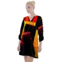 Plastic Brush Color Yellow Red Open Neck Shift Dress View1