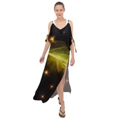 Particles Vibration Line Wave Maxi Chiffon Cover Up Dress by Amaryn4rt