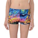 Eiffel Tower Starry Night Print Van Gogh Boyleg Bikini Bottoms View1