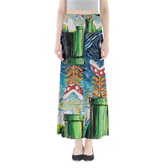 Cartoon Game Games Starry Night Doctor Who Van Gogh Parody Full Length Maxi Skirt by Modalart