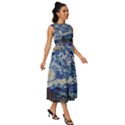 Mosaic Art Vincent Van Gogh Starry Night Sleeveless Round Neck Midi Dress View3