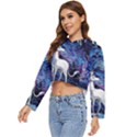 Unicorn Starry Night Print Van Gogh Women s Lightweight Cropped Hoodie View2