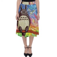 Totoro Starry Night Art Van Gogh Parody Classic Midi Skirt by Modalart