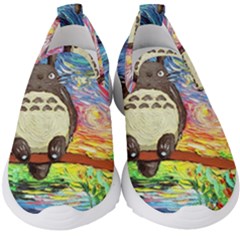 Totoro Starry Night Art Van Gogh Parody Kids  Slip On Sneakers by Modalart