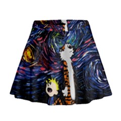 Cartoon Art Starry Night Van Gogh Mini Flare Skirt by Modalart