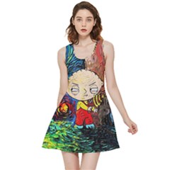 Cartoon Starry Night Vincent Van Gogh Inside Out Reversible Sleeveless Dress by Modalart