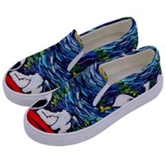 Dog House Vincent Van Gogh s Starry Night Parody Kids  Canvas Slip Ons by Modalart