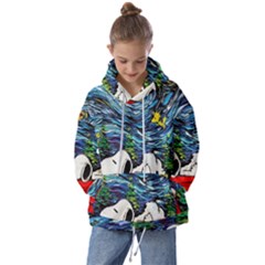 Dog House Vincent Van Gogh s Starry Night Parody Kids  Oversized Hoodie by Modalart