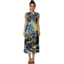 The Great Wall Nature Painting Starry Night Van Gogh Sleeveless Round Neck Midi Dress View1