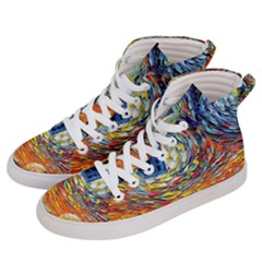 Tardis Starry Night Doctor Who Van Gogh Parody Men s Hi-top Skate Sneakers by Modalart