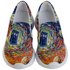 Tardis Starry Night Doctor Who Van Gogh Parody Kids Lightweight Slip Ons by Modalart