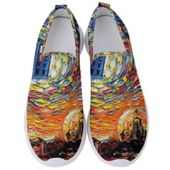 Tardis Starry Night Doctor Who Van Gogh Parody Men s Slip On Sneakers by Modalart