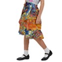 Tardis Starry Night Doctor Who Van Gogh Parody Kids  Ruffle Flared Wrap Midi Skirt View2