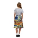 Tardis Starry Night Doctor Who Van Gogh Parody Kids  Ruffle Flared Wrap Midi Skirt View4