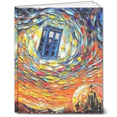 Tardis Starry Night Doctor Who Van Gogh Parody 8  X 10  Hardcover Notebook by Modalart