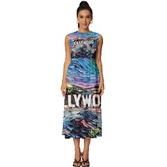 Hollywood Art Starry Night Van Gogh Sleeveless Round Neck Midi Dress by Modalart