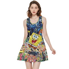 Art Cartoon Starry Night Van Gogh Inside Out Reversible Sleeveless Dress by Modalart