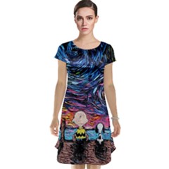 Cartoon Dog Vincent Van Gogh s Starry Night Parody Cap Sleeve Nightdress by Modalart