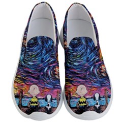 Cartoon Dog Vincent Van Gogh s Starry Night Parody Men s Lightweight Slip Ons by Modalart