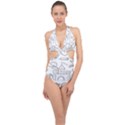 Baby Hand Sketch Drawn Toy Doodle Halter Front Plunge Swimsuit View1