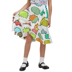 Set Collection Balloon Image Kids  Ruffle Flared Wrap Midi Skirt by Pakjumat