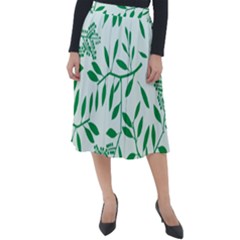 Leaves Foliage Green Wallpaper Classic Velour Midi Skirt  by Amaryn4rt