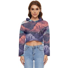 Adventure Psychedelic Mountain Women s Lightweight Cropped Hoodie by Modalart