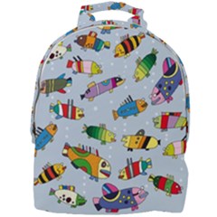 Fish Ocean Sea Water Diving Blue Mini Full Print Backpack by Modalart