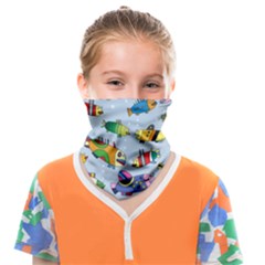 Fish Ocean Sea Water Diving Blue Face Covering Bandana (kids) by Modalart