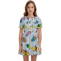 Fish Ocean Sea Water Diving Blue Kids  Sweet Collar Dress by Modalart