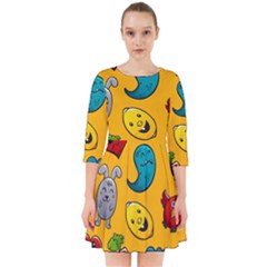 Graffiti Characters Seamless Ornament Smock Dress by Bedest