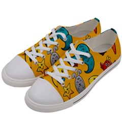 Graffiti Characters Seamless Ornament Women s Low Top Canvas Sneakers by Bedest