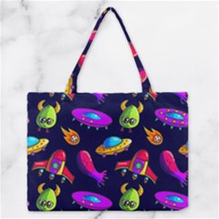 Space Pattern Zipper Medium Tote Bag by Bedest