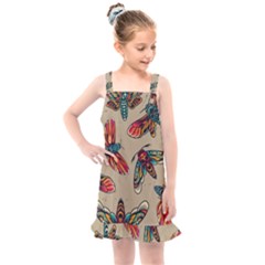 Tattoos Colorful Seamless Pattern Kids  Overall Dress by Bedest