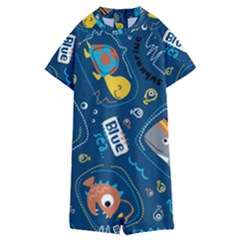 Seamless Pattern Vector Submarine With Sea Animals Cartoon Kids  Boyleg Half Suit Swimwear by Bedest