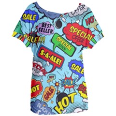 Comic Bubbles Seamless Pattern Women s Oversized T-shirt by Bedest