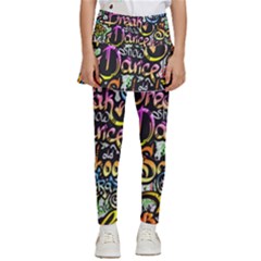 Graffiti Word Seamless Pattern Kids  Skirted Pants by Bedest