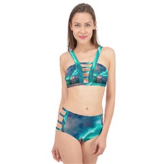 Amazing Aurora Borealis Colors Cage Up Bikini Set by Pakjumat